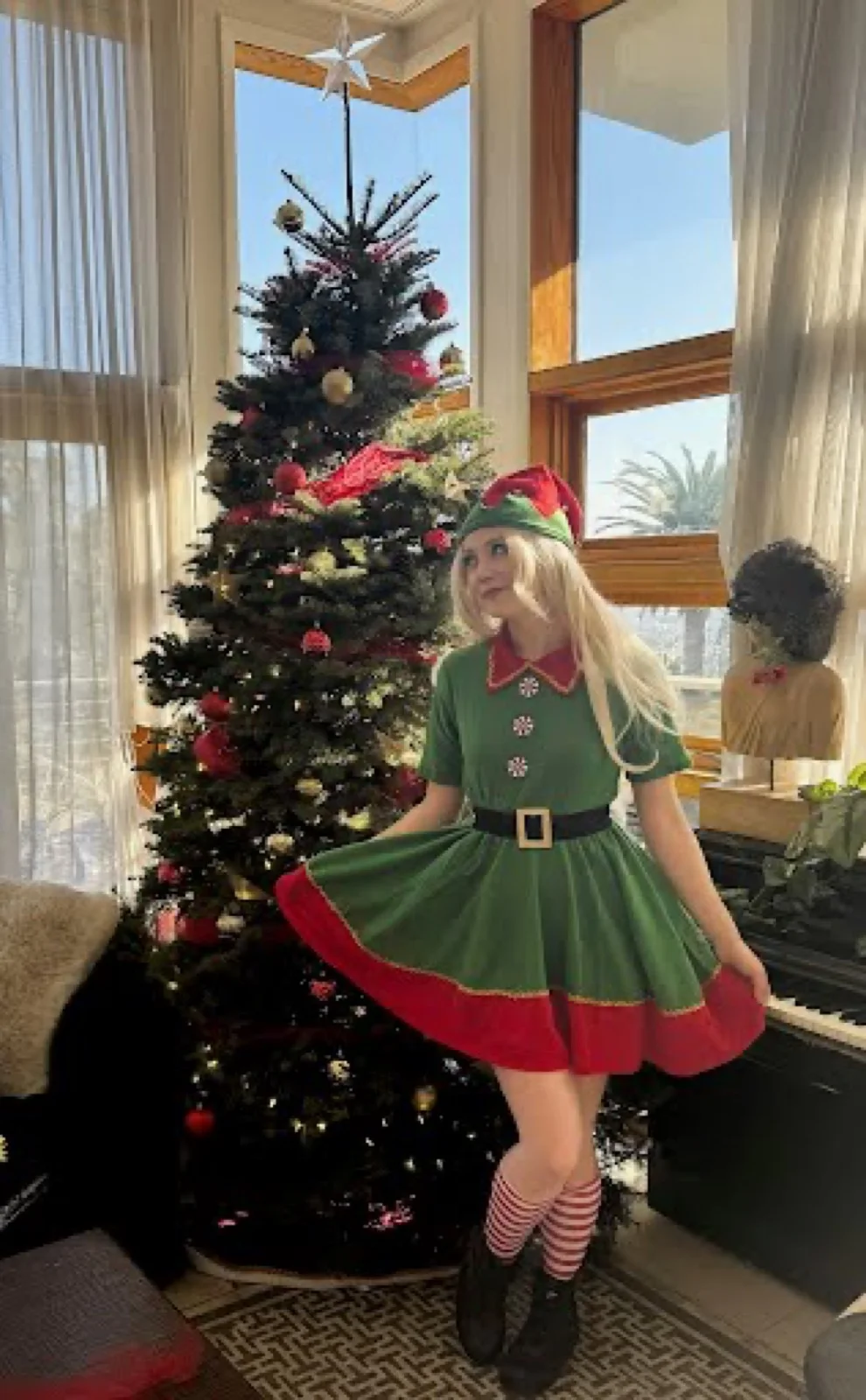 Holiday Elf party character in Orange County