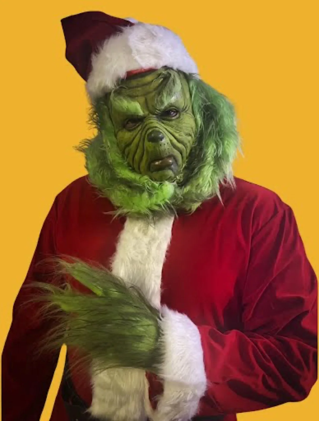 Holiday Grump party character in Orange County