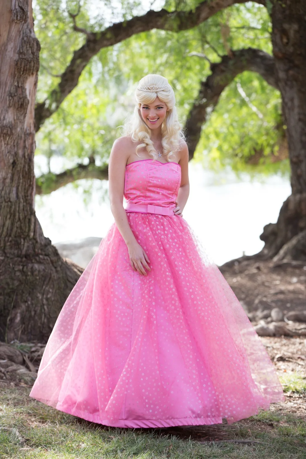 Pink Princess party character in Orange County